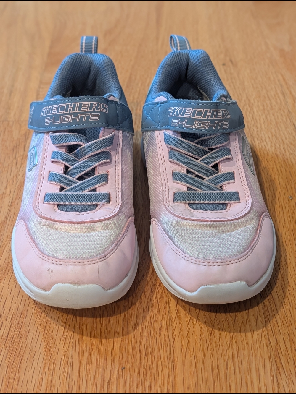Skechers S-Lights Kids Pink and Blue Light-Up Sneakers